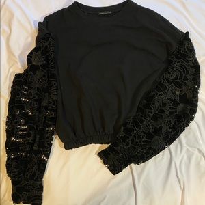 Black Zara Cropped Long Sleeve